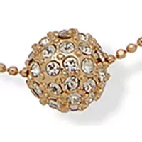 Gold Tone 17" Crystal Pavé Ball Multirow Necklace