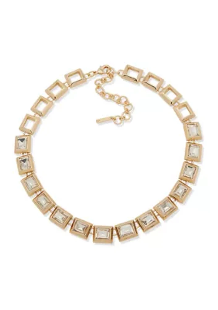 Gold Tone Crystal Collar Necklace