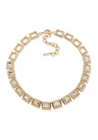 Gold Tone Crystal Collar Necklace