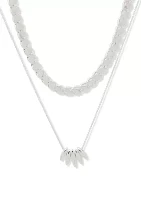 Silver Tone Multi Row Necklace