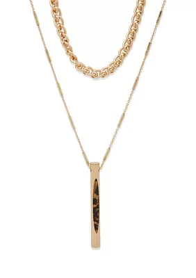 Gold Tone Double Strand Necklace