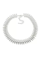 Silver Tone 17" Domed Collar Necklace