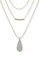 Stone Pendant Multirow Necklace