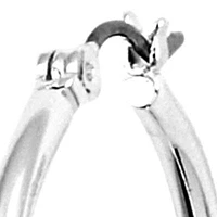 Classic Silver-Tone Click Top Tube Hoop Earrings