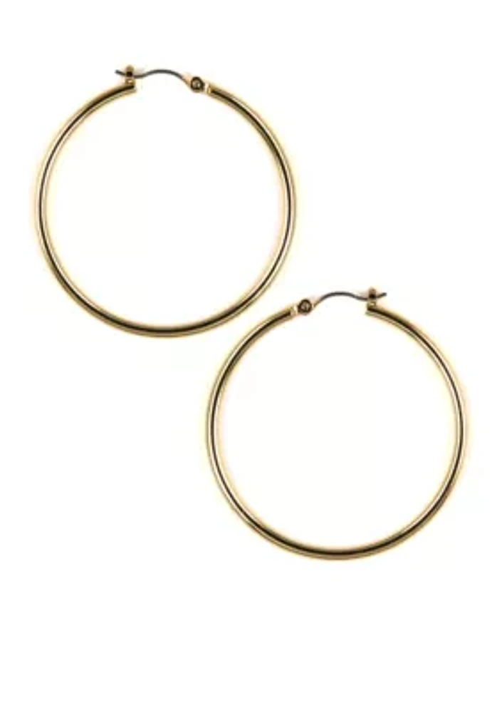 Pierced Gold Hoop Earrings