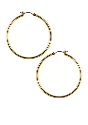 Pierced Gold Hoop Earrings