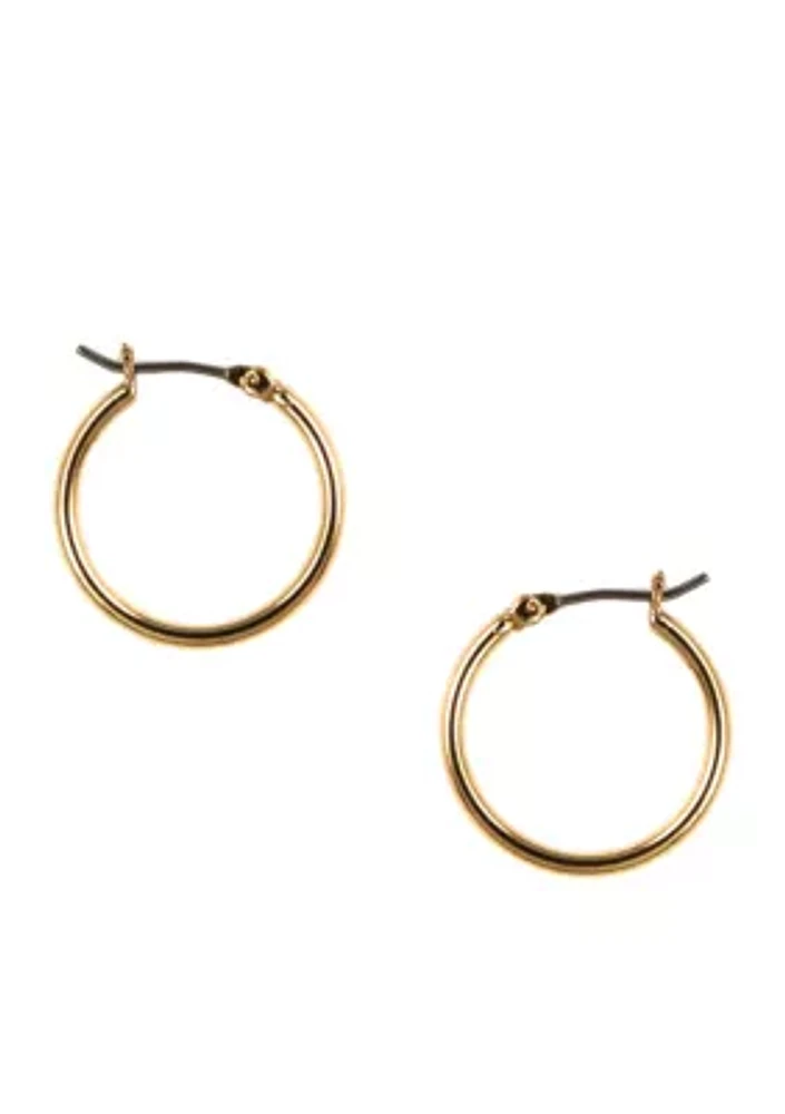 Pierced Gold-Tone Hoop Earrings