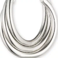 Silver-Tone Small Twist Hoop Earrings