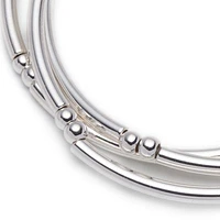 Silver-Tone Set Of 3 Stacking Bangle Bracelets