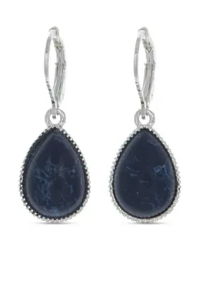 Silver-Tone NW Denim Basics Teardrop Drop Earrings