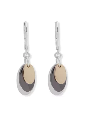 Oval Opulence Silver-Tone Shaky Drop Earrings