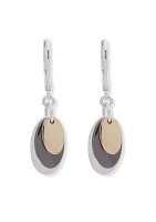 Oval Opulence Silver-Tone Shaky Drop Earrings