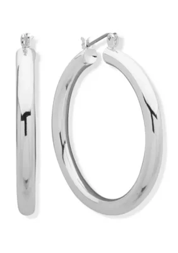 Round Tubular Click Top Hoop Earrings