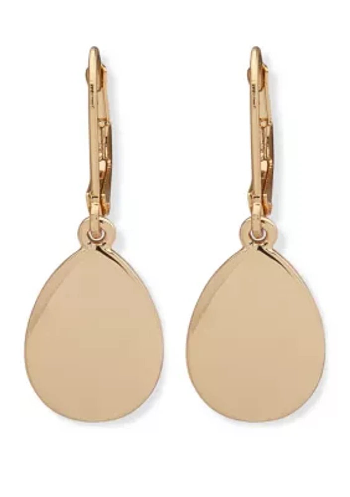 Gold Tone Teardrop Earrings