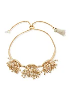 Gold Tone White Pavé Slider Bracelet