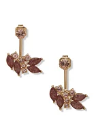 Gold Tone Crackled Cubic Zirconia Floater Earrings