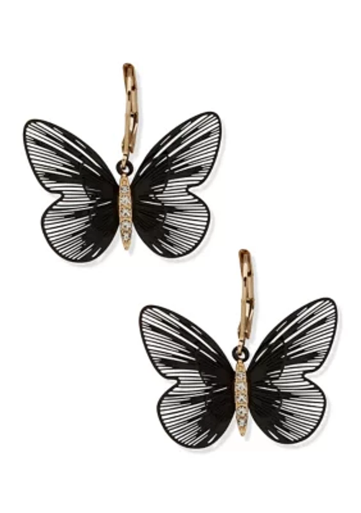 Butterfly Crystal Drop Earrings