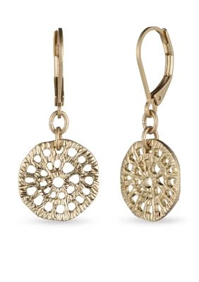 Worn Gold Tone Drop Earrings