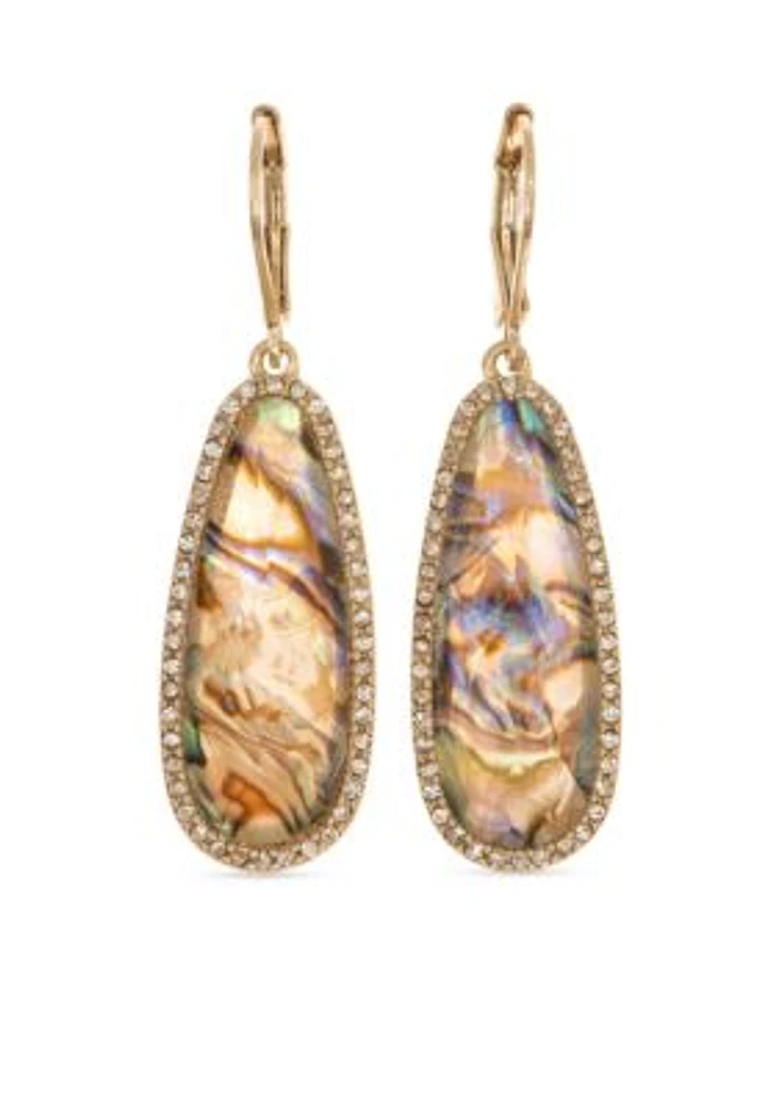 Rose Gold Tone Stone Drop Earrings