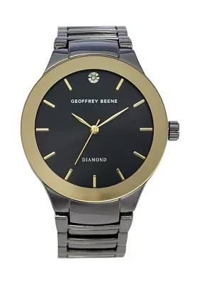 Gunmetal Diamond Metalized Bezel Watch