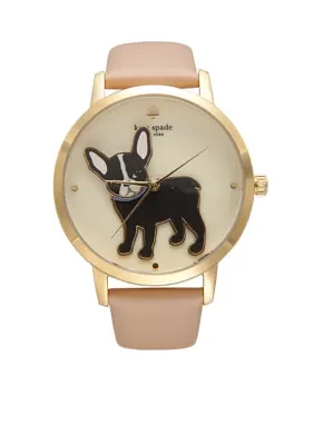 Gold-Tone French Bulldog Grand Metro Watch