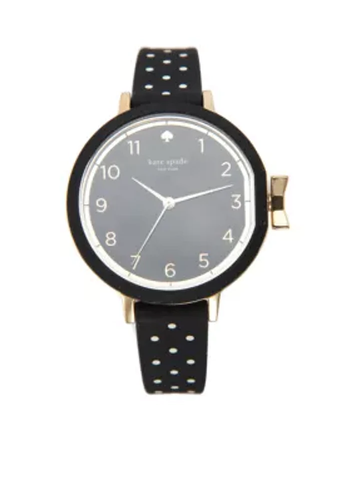 Gold-Tone Dot Silicone Park Row Watch