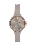 Park Row 3 Hand Warm Taupe Silicone Watch