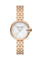 Chelsea Park Three Hand Date Rose Gold Tone Stainless Steel Watch