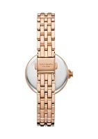 Chelsea Park Three Hand Date Rose Gold Tone Stainless Steel Watch