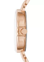 Chelsea Park Three Hand Date Rose Gold Tone Stainless Steel Watch