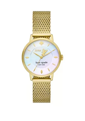 Gold Tone Mesh Bracelet Watch