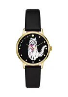 Cat Black Leather Watch 