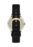 Cat Black Leather Watch 