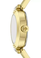 Gold Tone Small Crystal Watch