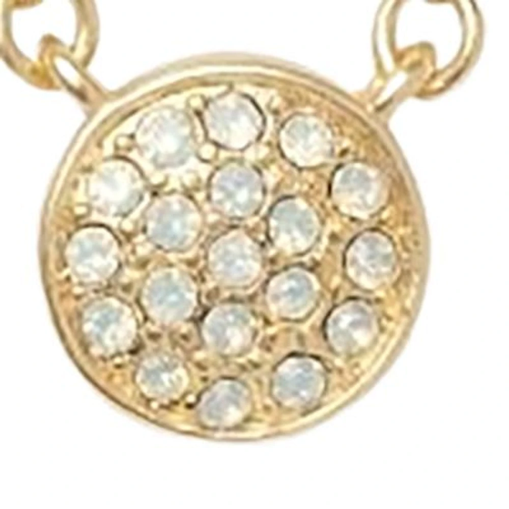 Pavé Disk Gold Plated Necklace