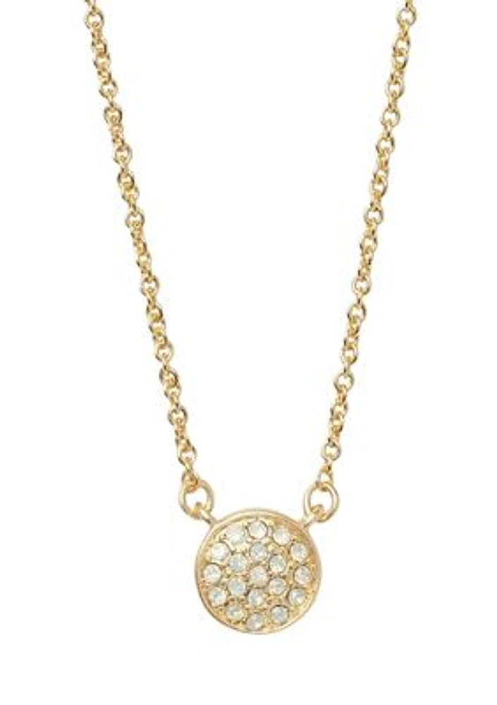 Pavé Disk Gold Plated Necklace