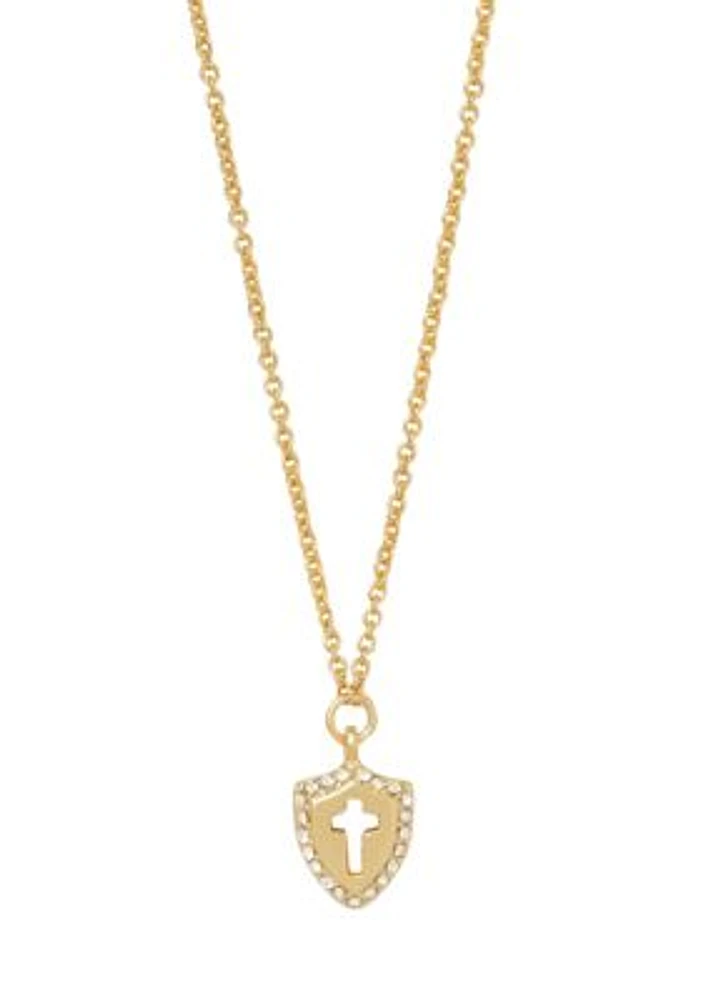 Faith Over Fear Gold Tone Necklace