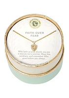 Faith Over Fear Gold Tone Necklace