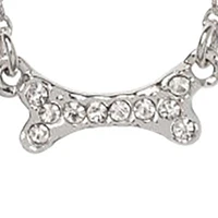 Silver Puppy Love Crystal Necklace