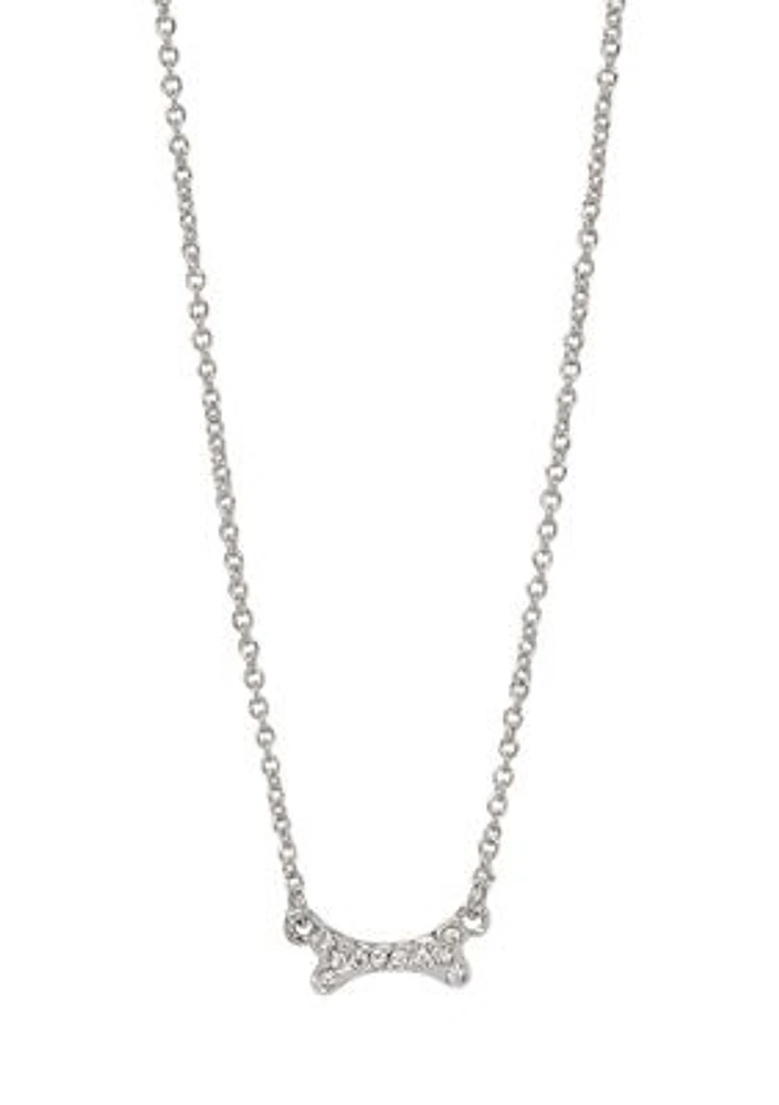 Silver Puppy Love Crystal Necklace