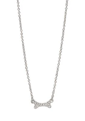 Silver Puppy Love Crystal Necklace