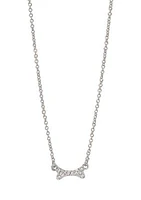 Silver Puppy Love Crystal Necklace