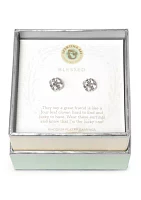 Blessed Sea Foam Clover Stud Earrings 