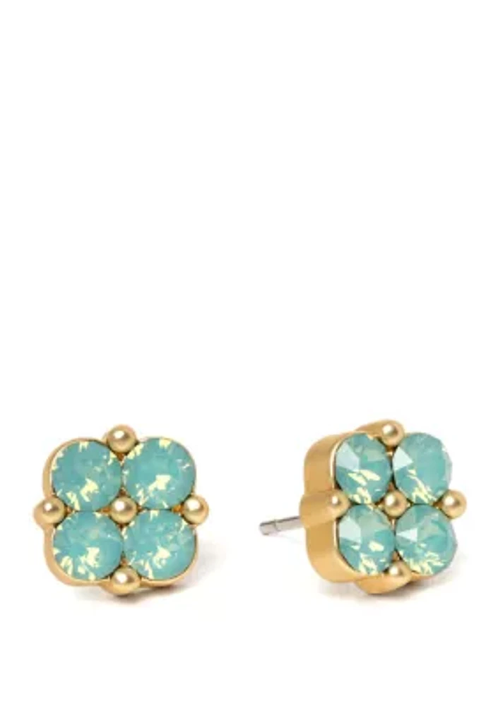   Blessed Sea Foam Clover Stud Earrings