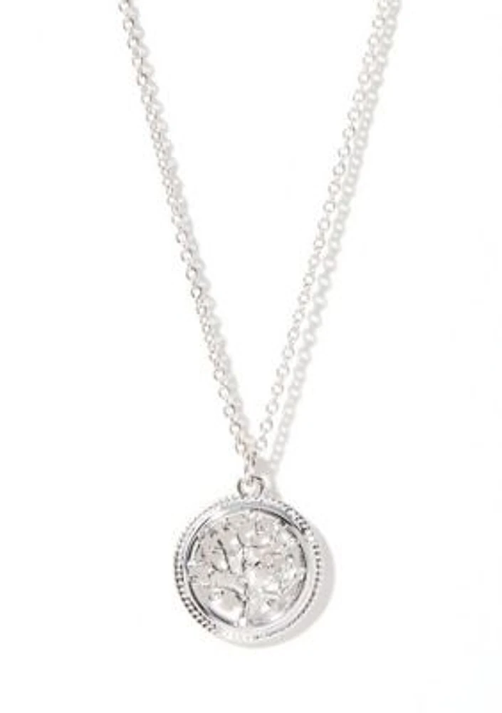 Flourish Tree of Life Silver Tone Necklace