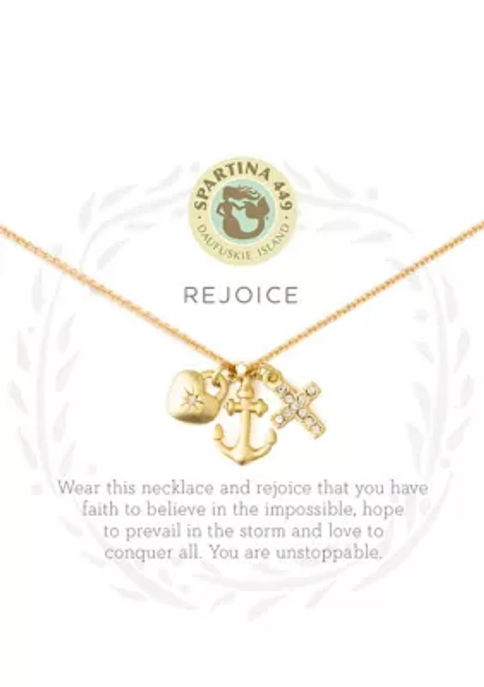 Rejoice Gold Pendant Necklace