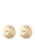 18K Gold-Plated Sea La Vie Sea Wonders Sand Dollar Stud Earrings