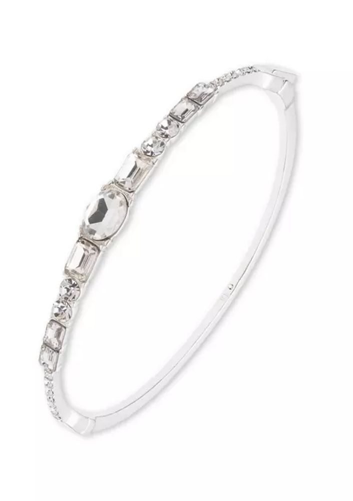 Large Stone Crystal (Diamond) Bracelet - Silver