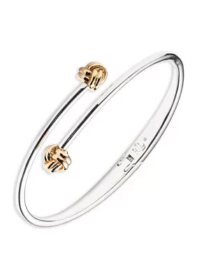 Two Tone Knot Bypass Bangle Bracelet