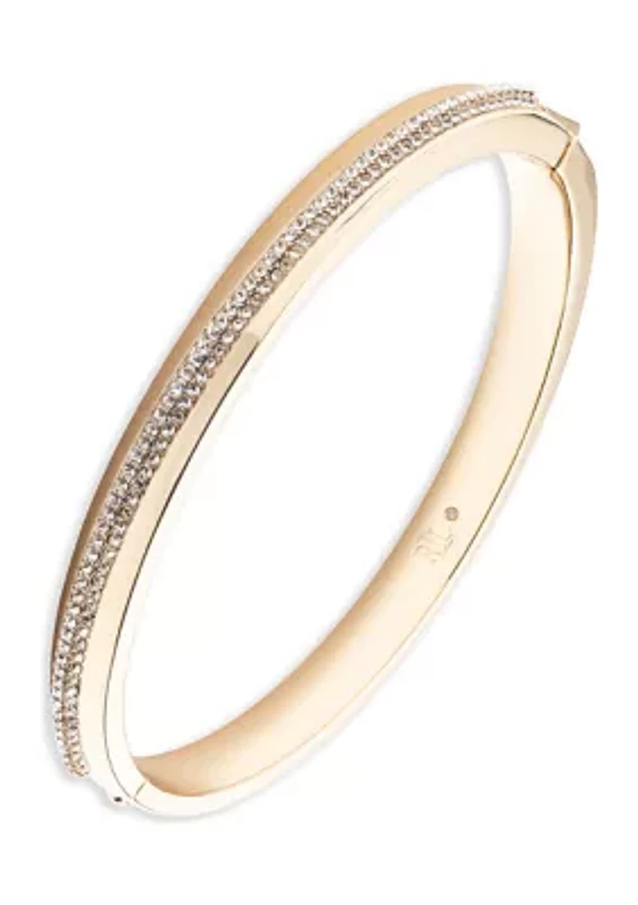 Gold Tone Pave Bangle Bracelet